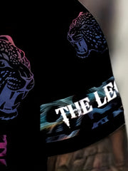 Leopard 3D Pattern Print Men's Graphic T-shirt Short Sleeve Pullover