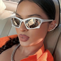 Y2K Mirror Lens Sunglasses Cyberpunk Outdoor Glasses UV400