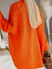  Knitted Open Front Cardigan