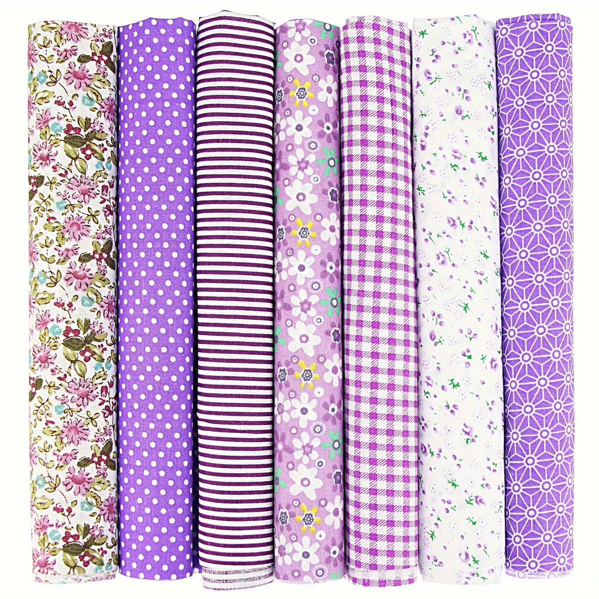 7pcs Purple Fabric Sewing Craft Cloth Sheets DIY Sewing Pattern Craft Cloth