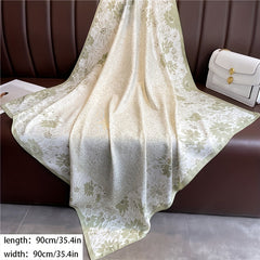 Floral Print Square Scarf Solid Plain Casual Shawl Women Head Wrap Bandana
