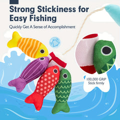 Toddler Cloth Fishing Game Gift 10-in-1 with Stacking Cups Counting Sorting