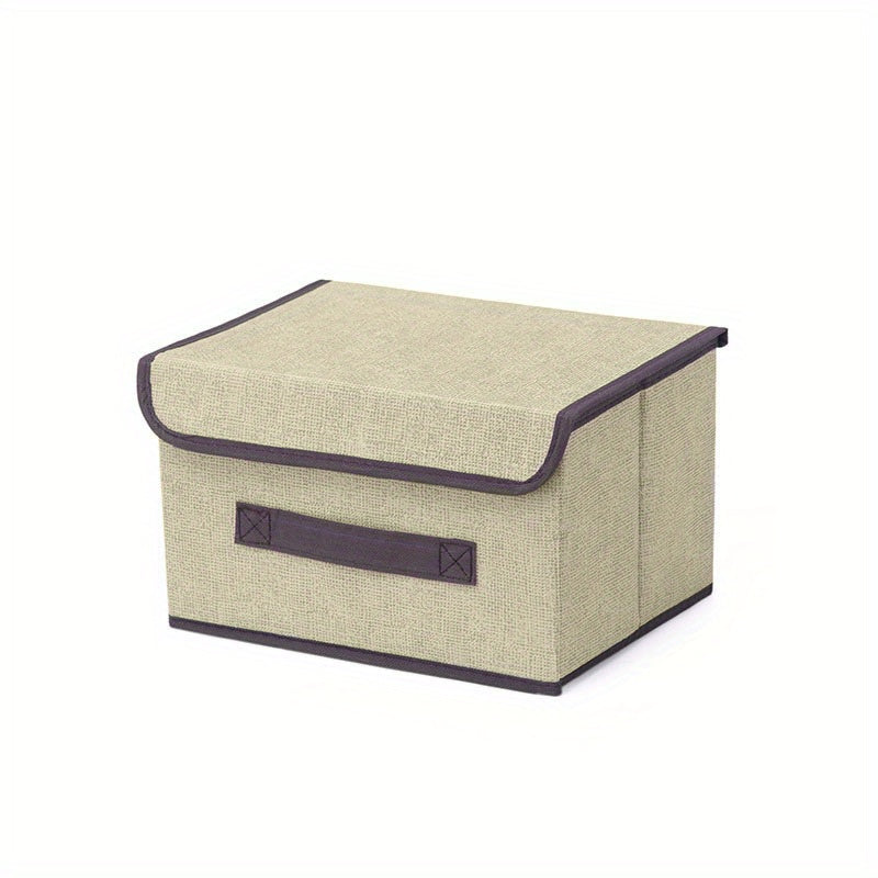 Fabric Underwear Storage Box With Lid Foldable Storage Bins