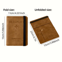 Leather Strap ID Card Bag RFID Passport Holder Travel Wallet Ticket Holder