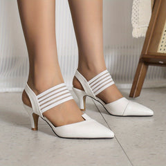 Women's Croc Pattern Pointed Toe Pumps French Heels Dress Shoes