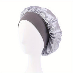 Wide Elastic Band Satin Sleep Bonnet Soft Night Sleeping Cap