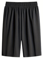Men's Active Shorts with Zipper Pockets and Drawstring Waist