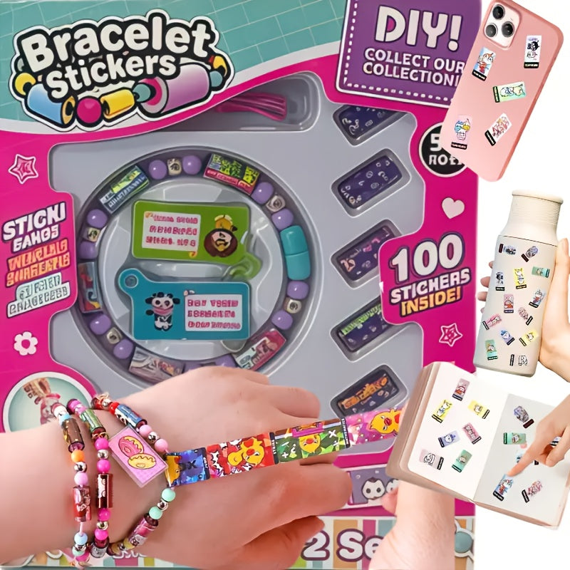 Sticker Bracelet with 100 Mini Stickers Mystery Reveal Roll