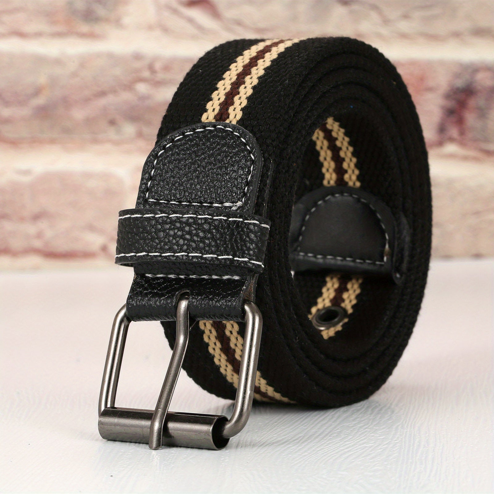 Men's Punch Belt Adjustable Canvas Military Waist Belt