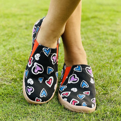 Women's Heart Pattern Slip On Lightweight Travel Shoes