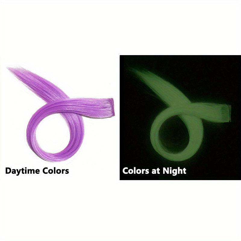4-Piece Glowing Hairpieces for Nighttime Events, Music Festivals, and Clubs