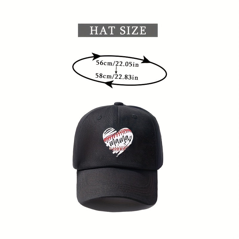 Heart MAMA Baseball Cap Distressed Dad Hat For Women