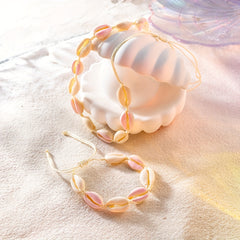 Colorful Shell Necklace & Bracelet Set, Adjustable Braided Jewelry