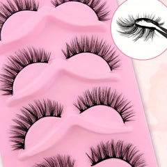 5 Pairs Fluffy Cluster False Eyelashes Slender Wispy Natural Curling Lashes