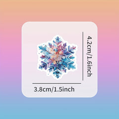 54pcs Ice Crystal Snowflake Vinyl Stickers Mixed Colors