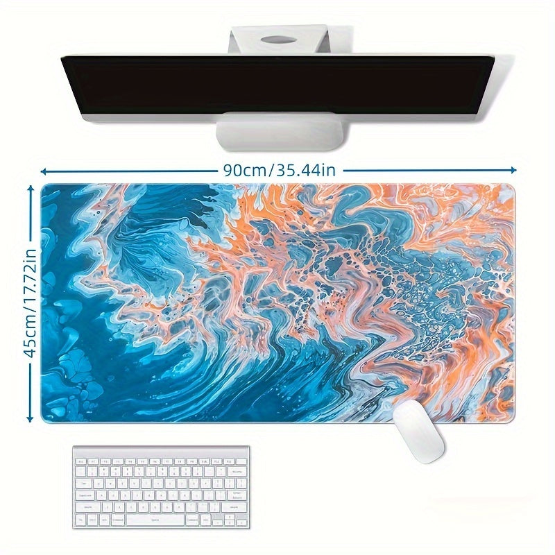Ocean Pattern Large Mouse Pad - Non-Slip Rubber Desktop Mat