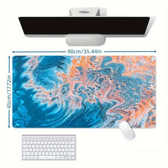 Ocean Pattern Large Mouse Pad - Non-Slip Rubber Desktop Mat