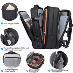 BANGE Exp Travel Laptop Backpack Large Capacity Waterproof USB P
