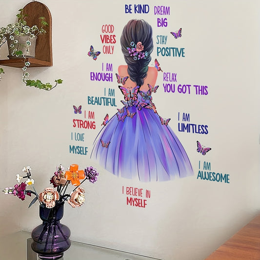 Butterfly Girl Wall Decals Colorful Butterflies With Quotes Stickers