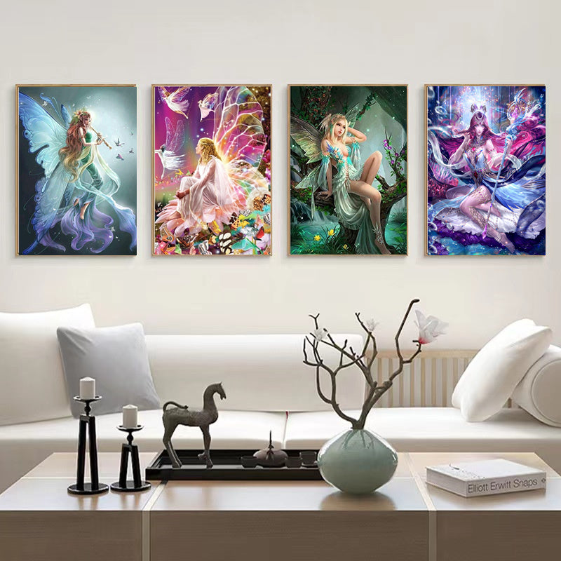 5D Diamond Art Kit Cartoon Fairy Full Diamond Home Decor