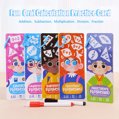 15pcs Erasable Learning Cards Math Addition Subtraction Multiplication Division