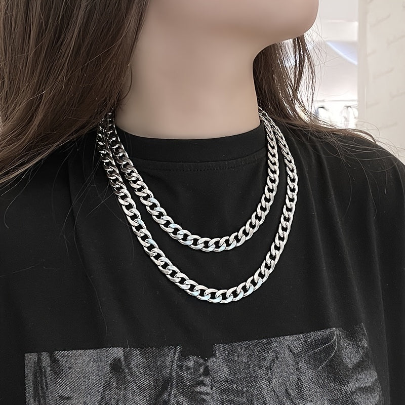24IN Titanium Steel Cuban Chain - No Rust or Fading