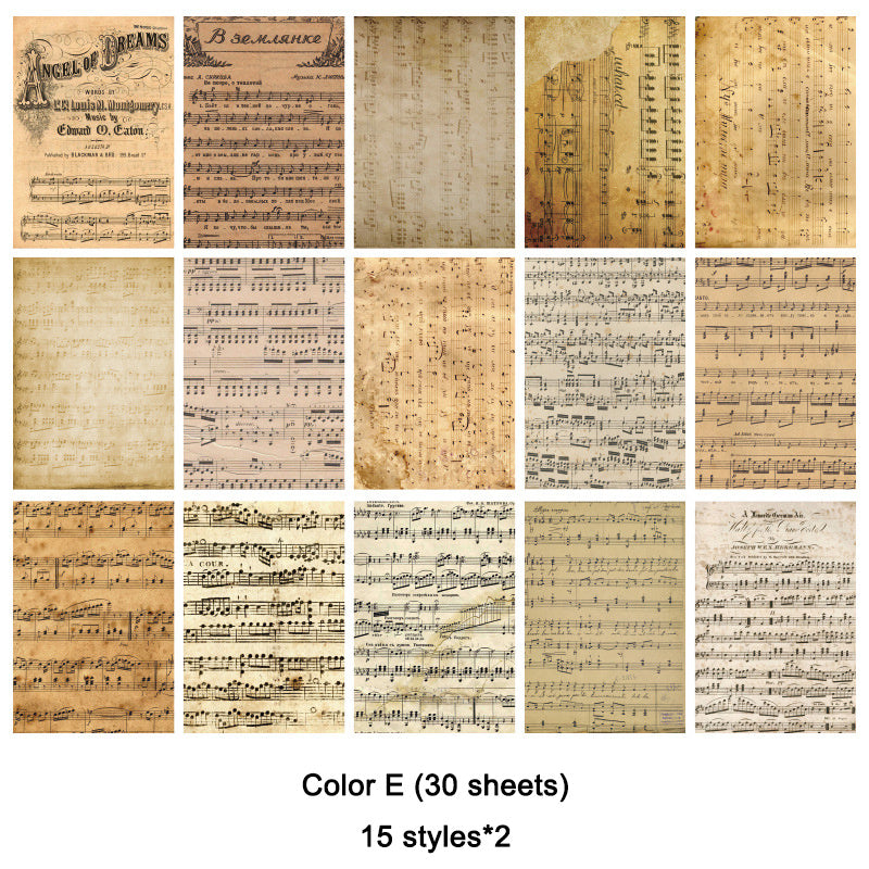 30 Sheets Vintage Scrapbook Paper DIY Craft Paper For Journaling Scrapbooking