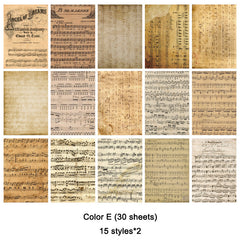 30 Sheets Vintage Scrapbook Paper DIY Craft Paper For Journaling Scrapbooking