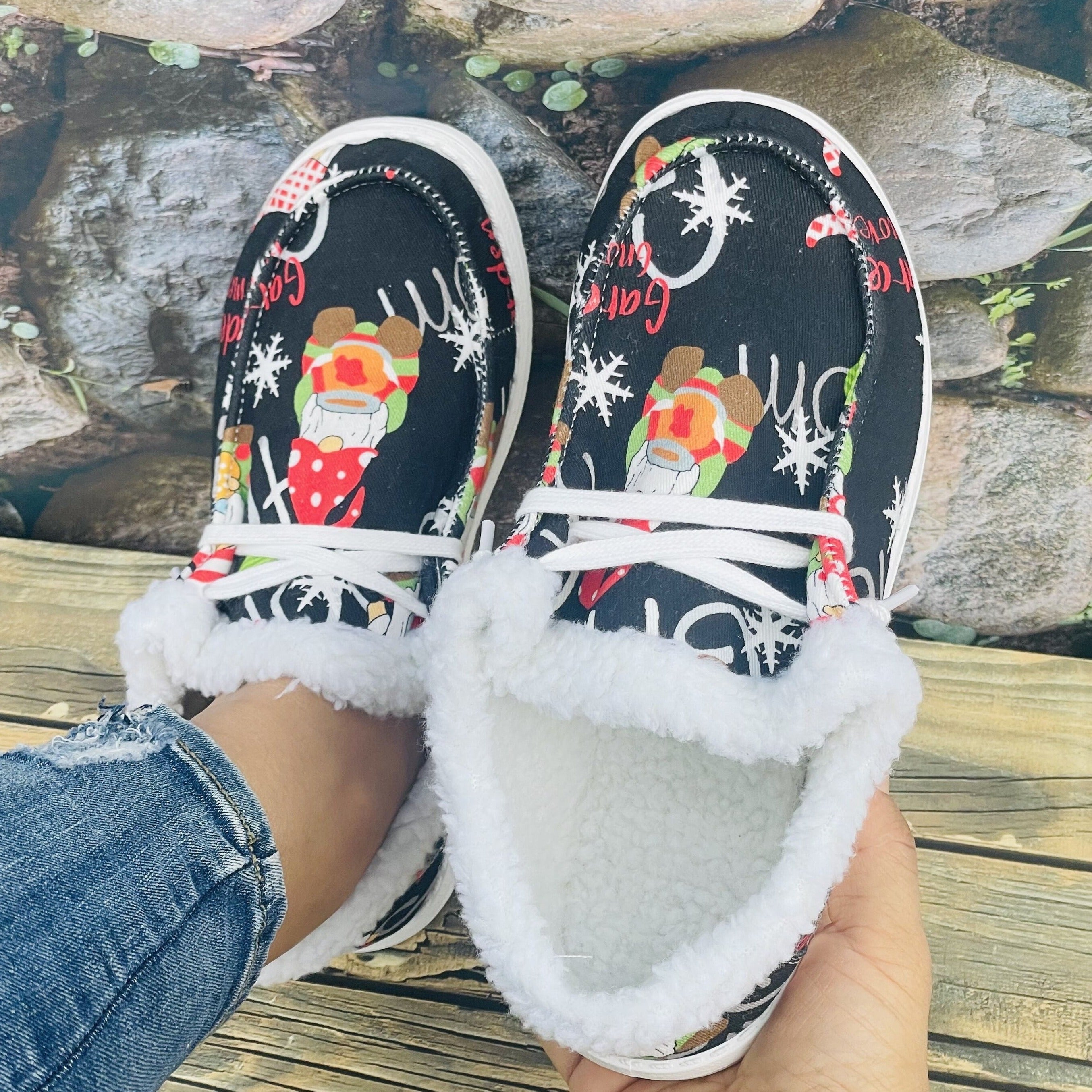 Christmas Santa Pattern Warm Short Boots