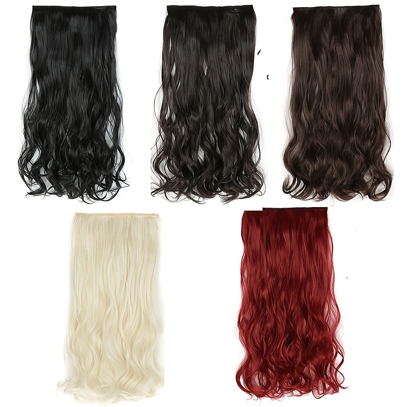 Long Curly Clip-In Hair Extension Seamless Double Weft 5 Clips
