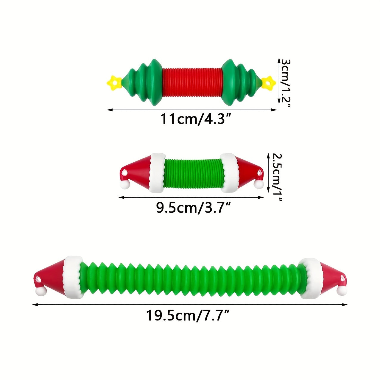 Christmas Mini Pop Tubes Sensory Toys for Kids, Boys, Girls - Stocking Stuffers