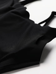 Scallop Trim Seamless Bra Wireless Everyday Bra Women's Lingerie