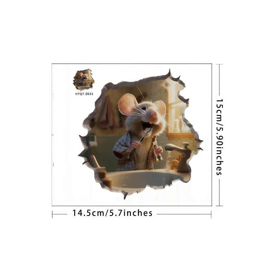 3D Eating Mouse Wall Sticker PVC Self-adhesive