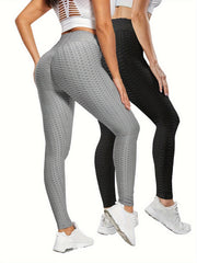 2pcs High Waist Tummy Control Yoga Pants Quick Dry Leggings