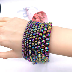 Natural Rainbow Hematite Beads Spacer Beads for DIY Bracelet Jewelry Making