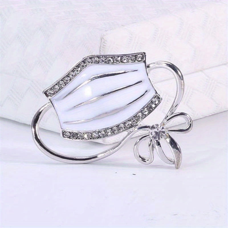 Alloy Diamond Mask Brooch For Men Rhinestone Drop Oil Corsage