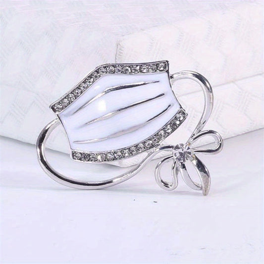 Alloy Diamond Mask Brooch For Men Rhinestone Drop Oil Corsage