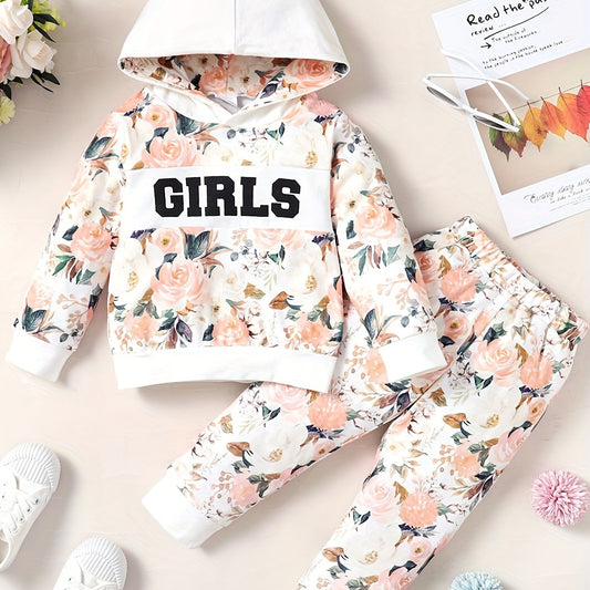 Leopard Pattern Toddler Girl's 2pcs Hoodie & Sweatpants Set