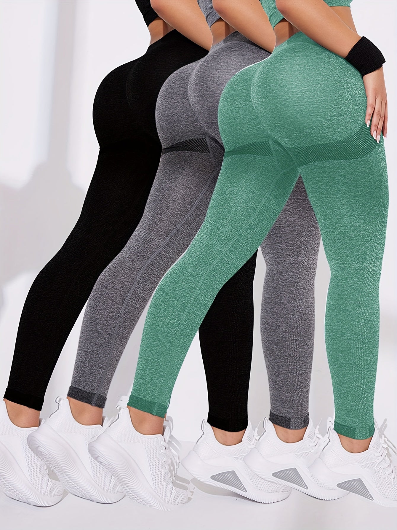 Solid Butt Lifting High Elastic Yoga Leggings Soft Workout Pants