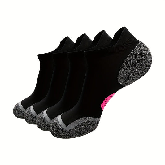 4 Pairs Unisex Athletic Ankle Socks Cushioned Low Cut Breathable