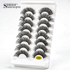 8 Pairs Fluffy Wispy 3D Faux Mink False Eyelashes Extension
