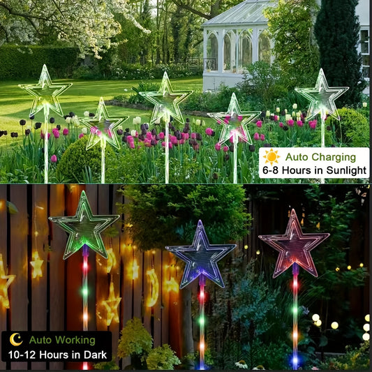 Solar Pentagram Lawn Ground Lights - Outdoor Garden Decoration LED Lights