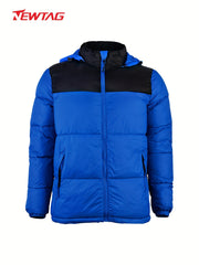 Men's Warm Hooded Coat Thick Zip Padded Windproof Jacket