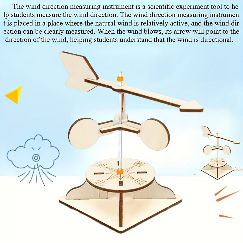 Wooden Wind Vane DIY Assembly Small Gift Science Puzzle