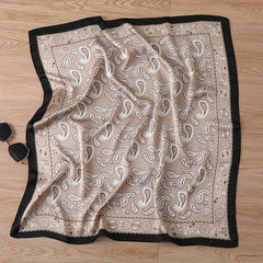 Vintage Paisley Print Silk Head Wrap Sunscreen Bandana
