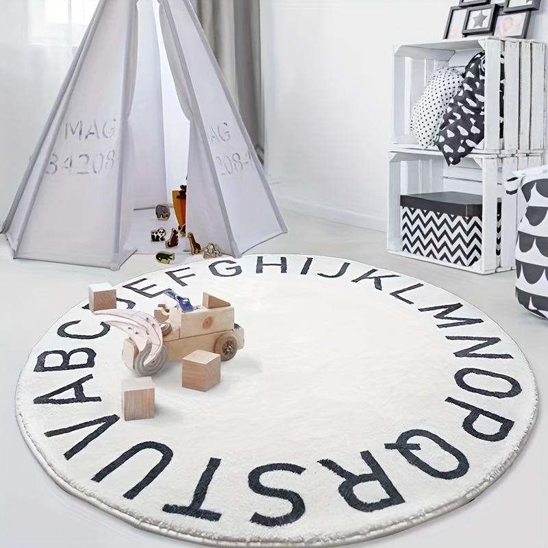 Round Baby Crawling Mat Cashmere Thickened Living Room Blanket