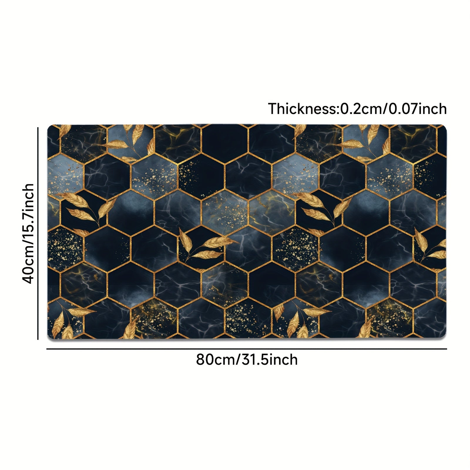 Non slip PU Leather Mouse Pad Desk Mat Three Dimensional Golden Mousepad