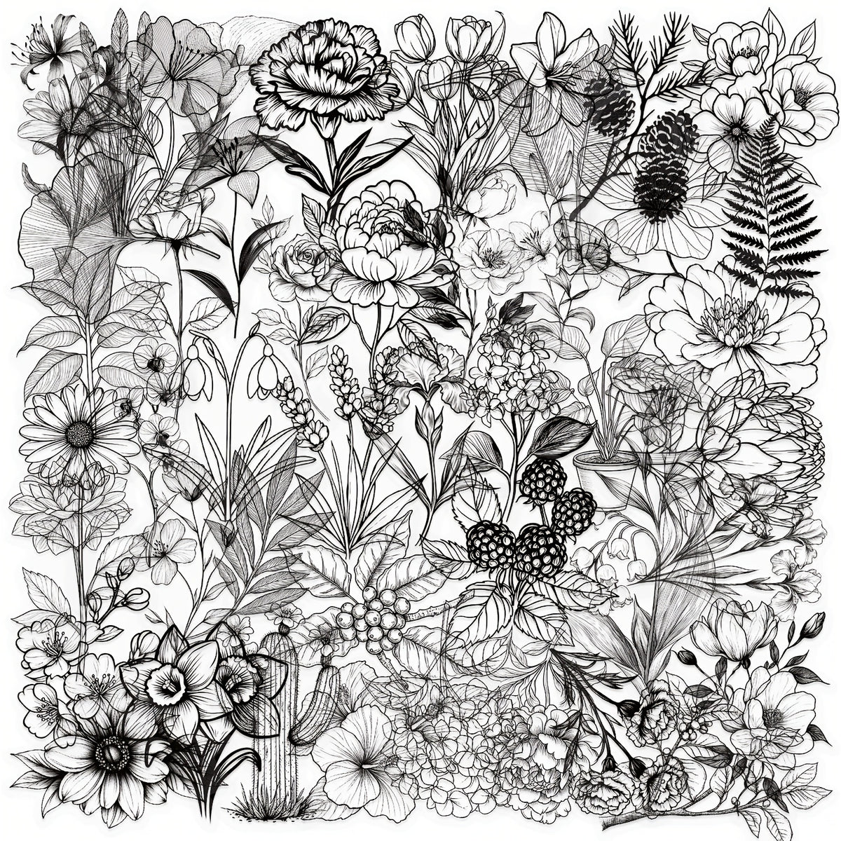 50 Retro Vinyl Aesthetic Plant Themed Stickers for Scrapbooking Diaries Laptops