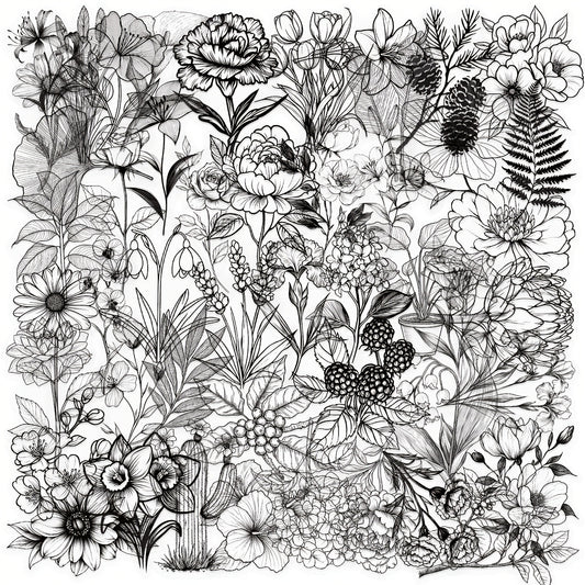 50 Retro Vinyl Aesthetic Plant Themed Stickers for Scrapbooking Diaries Laptops