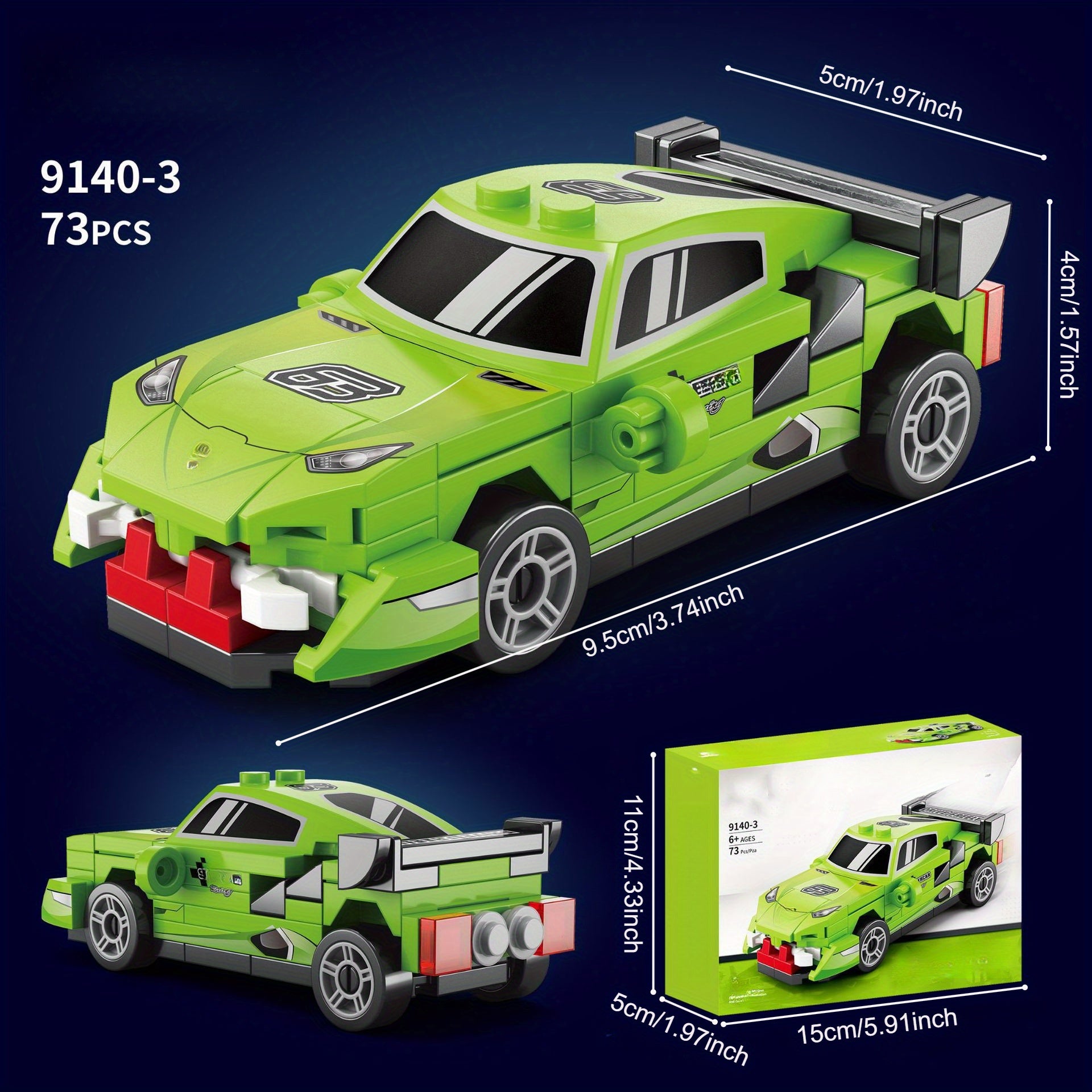 86pcs Building Block Pull Back Racing Car Fun Racing Experience Toy